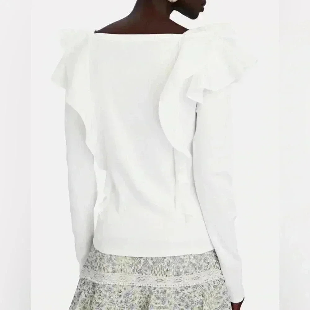 VERONICA BEARD - Gidea Ruffled Poplin Top NWOT - Picture 4 of 9